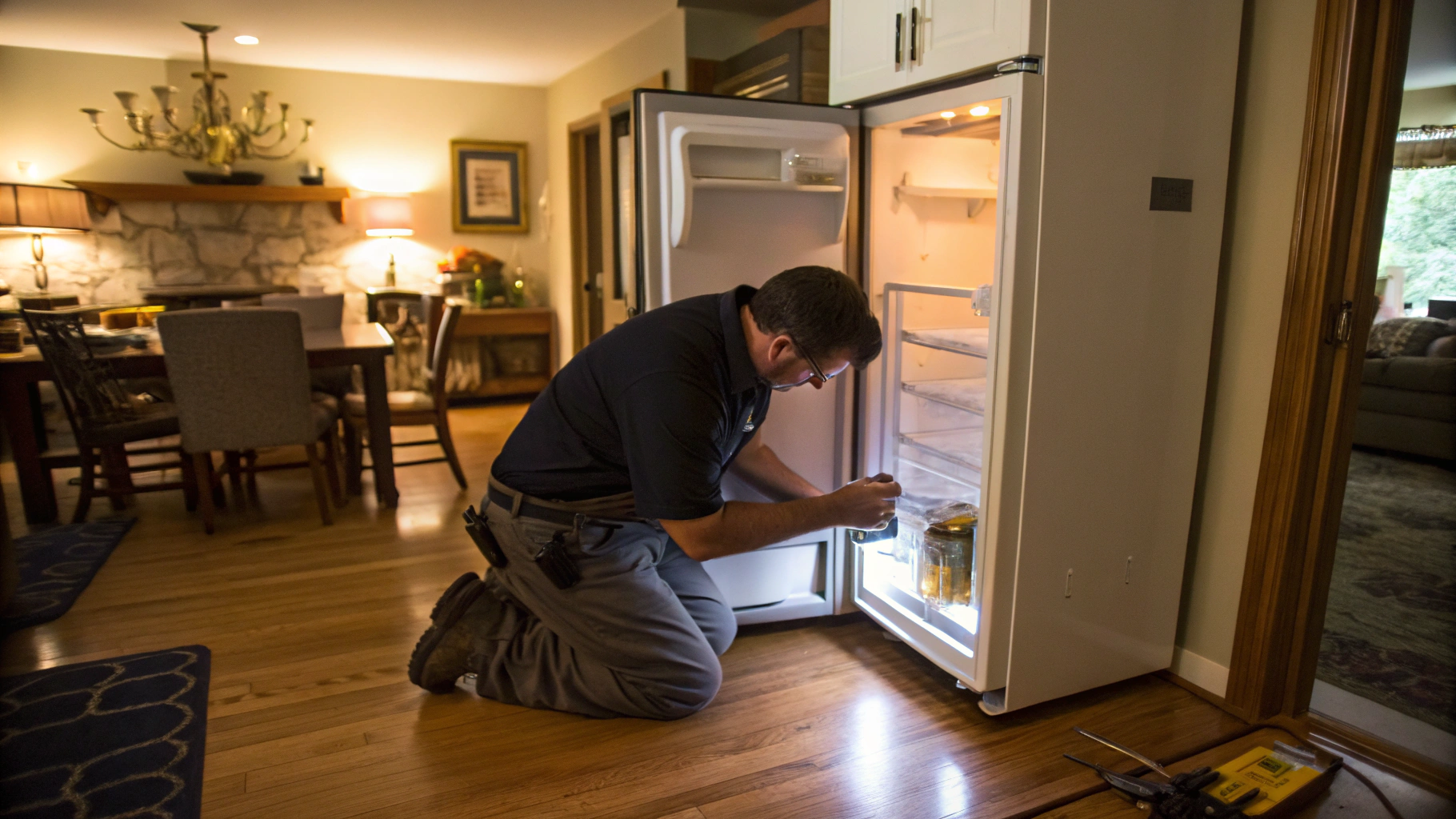 Professional appliance repair technician servicing Milton GA home